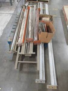lot 497 image: Pallet of Miscellaneous Teardrop Beams Various Lengths, 1 Upright included.