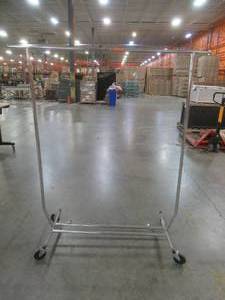 lot 502 image: 24 x 60 Height Adjustable Deluxe Clothes Rack - Used in Retail Store.