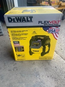 lot 5 image: Dewalt 60Volt flex volt Air Compressor New In Box