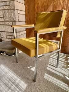 lot 23 image: Mid Century Yellow Steelcase Industrial Style Armchair