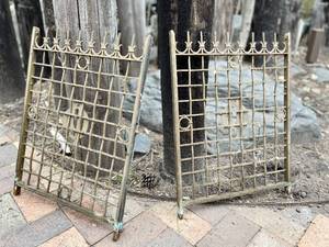 lot 59 image: Matching Pair of Old Vintage Post Office Window Grillwork Sections