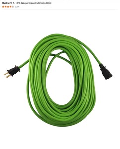 (4) Husky 25 ft. 162-Gauge Green Extension Cord. See Pictures