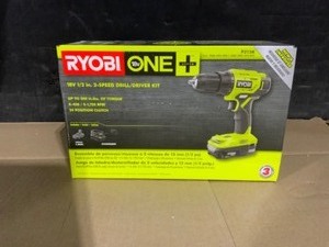 RYOBI ONE 18V Lithium-Ion Cordless 12 in. DrillDriver Kit with (1) 1.5 Ah Battery and 18V Charger. See Pictures