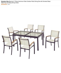 Hampton Bay Baymont Aluminum Outdoor Patio Table for the 7-Piece Dining Chair & Table Set. ((TABLE ONLY)). See Pictures
