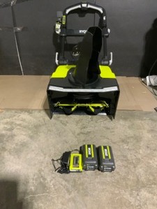 RYOBI 40V HP Brushless 21 in. Cordless Single Stage Snow Thrower with (2) 5.0 Ah Batteries. See Pictures