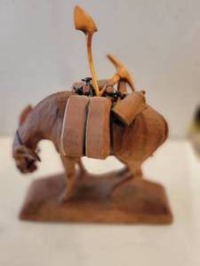 lot 2 image: Antique (hand Carved)  Gold Minors Mule