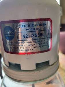 lot 54 image: Sears and Roebuck Electric Churn...Model # 421-35500
