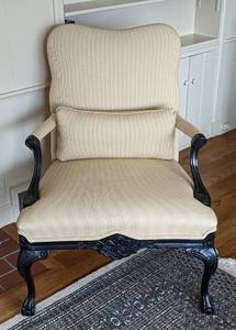 Elegant Oversized Cream Upholstered Armchair