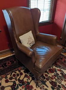 Vintage Wingback Leather Armchair