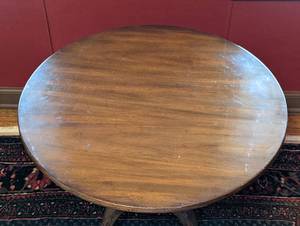 Vintage Round Wood Accent Table