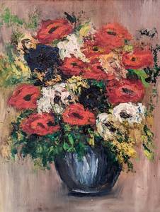 Beautiful Framed Floral Oil Painting