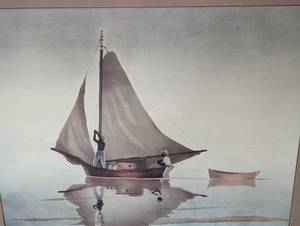 Framed  Bahama Sloop Print by William Henry