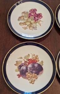 Vintage West German Painted Porcelain Fruit Plates