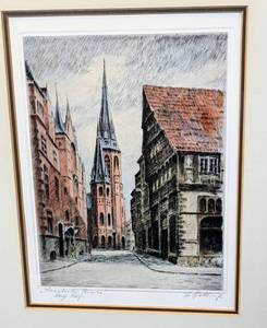 Framed Vintage Scenic German Prints