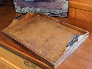 Decorative Print and Wood Tray