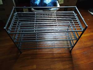 Metal Shoe Rack & Books