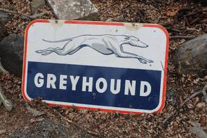lot 626 image: Greyhound Metal 2-Sided Sign
