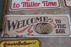 lot 638 image: Welcome To The Bar Metal Sign