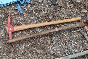 lot 663 image: Pick Axe, Extra Old Wood Handle