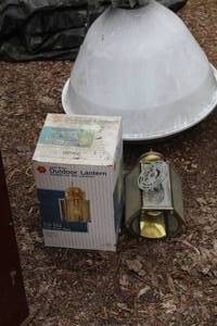 lot 677 image: Lot of (2) Solid Brass Outdoor Lantern
