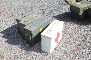 lot 857 image: Lot of (4) Metal Ammo Boxes