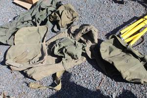 lot 865 image: Lot of (6) Vintage Military Equipment - Bags, Packs