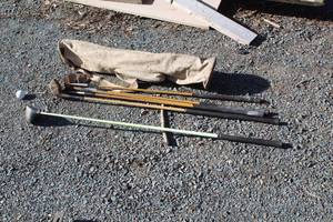 lot 948 image: Lot of (5) Vintage Wood Handle Golf Clubs, Case, (1) Acer XDS #3 Modern Driver