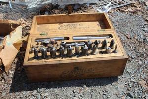 lot 974 image: Eclipse Counterbore Co Standard Counterbore Set No. 3 Machining Bit Set, Wood Case