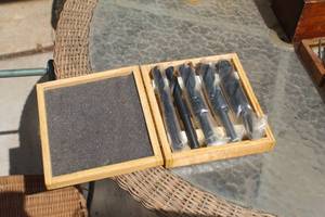 lot 977 image: Large Bore Bit Set, Wood Case