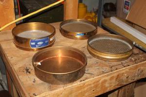 lot 790 image: Gilson No. 4, No. 16 U.S.A. Standard Testing Sieve 3-Size  Base