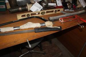 lot 1001 image: Hand Tools - Level, Glue Gun, Saw, Squeegee