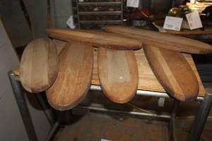 lot 1008 image: Lot of (6) Wood Fish Filet Trays
