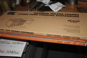 lot 1018 image: Lot of (3) Office Depot Adjustable Legal Size Hanging File Folder Frames (in original packaging)