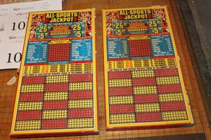 lot 1027 image: Lot of (2) All-Sports Jackpot Punch Board Game