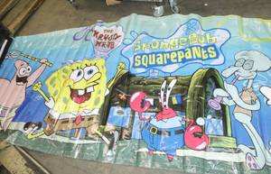 Spongebob Squarepants banner approx 11 ft wide x 54 tall