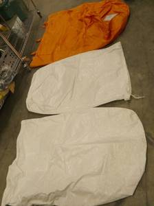 2 Large white and 1 orange reinforced vinyl bags