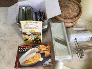 Lot of kitchen gadgets and containers
