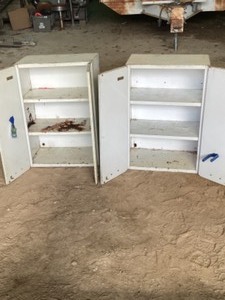 2 - vintage metal cabinets