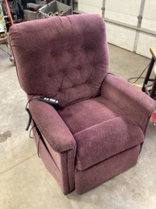 Maroon motorized massage chair