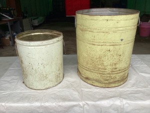 Vintage steel cans