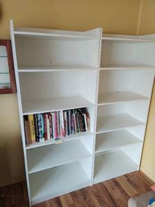 lot 116 image: Two Large White Bookshelfs