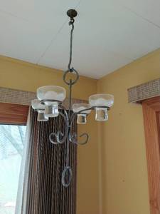 lot 127 image: Danish Wrought Iron Hanging Floating Candle Light