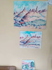 lot 132 image: Three Painted Canvases