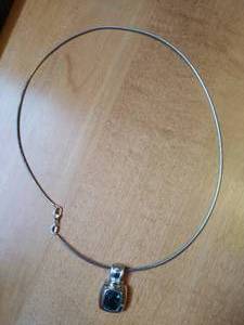 lot 146 image: 925 Silver Chocker With Green Spinel Pendant