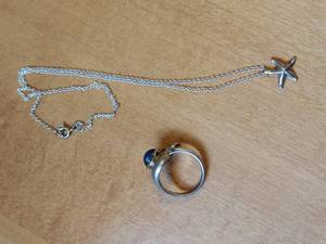lot 149 image: Sterling Silver Ring And Necklace