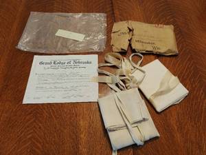 lot 94 image: Masonic Apron & Ephemera