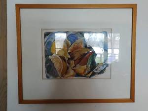 lot 209 image: Framed Original Painting of Lemons & Muscles by Joyce M. Schmidt