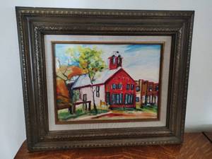lot 211 image: Framed Original Painting of a Fire Department