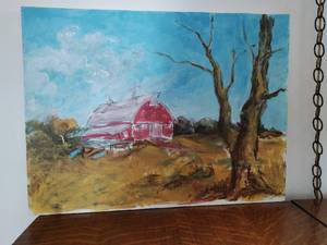 lot 215 image: Original Barn Painting on Canvas