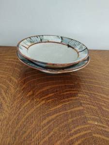 lot 22 image: 2 Studio Salt Glazed Ceramic Bowls